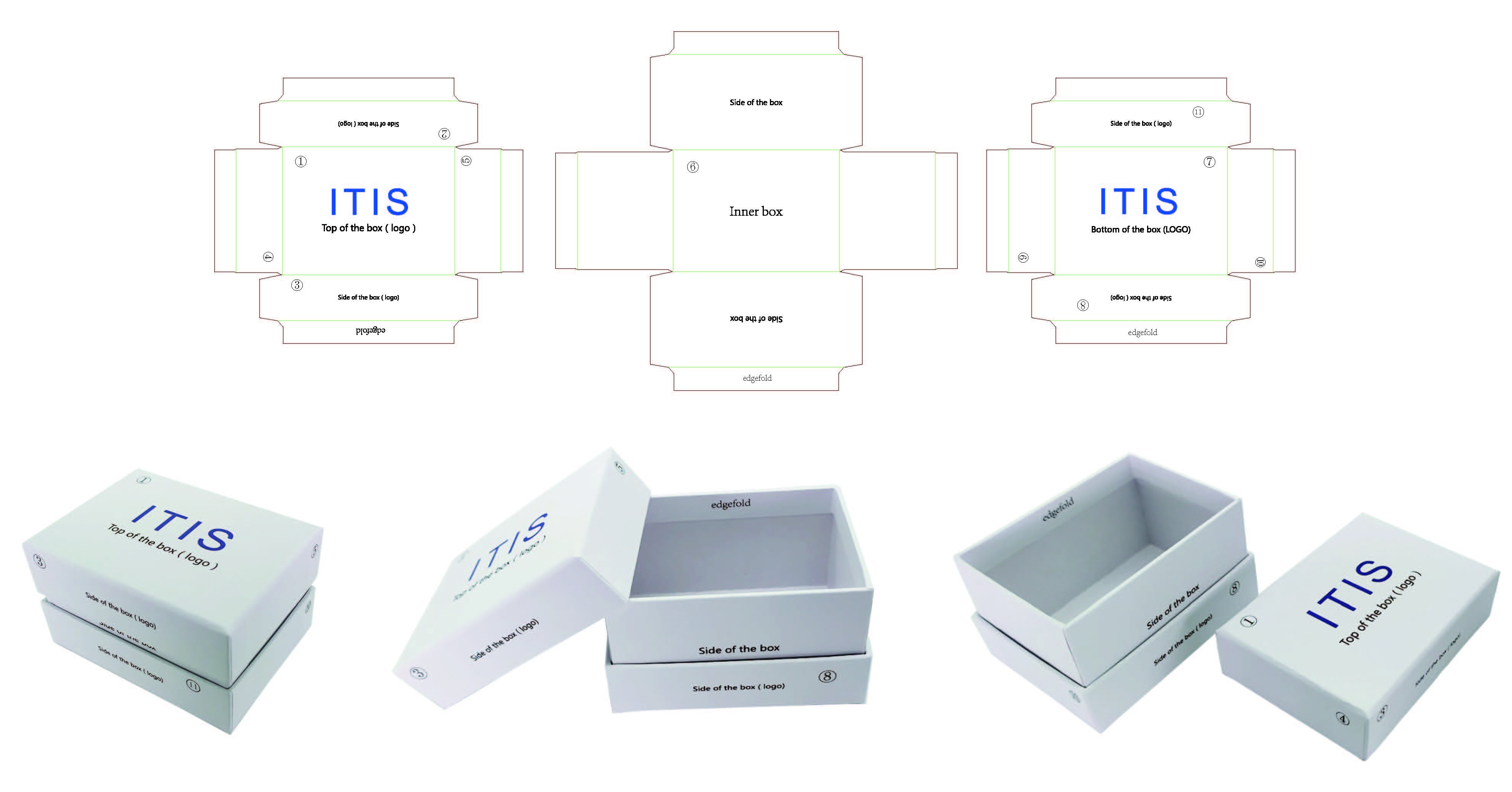 Tampa e base com caixa de borda