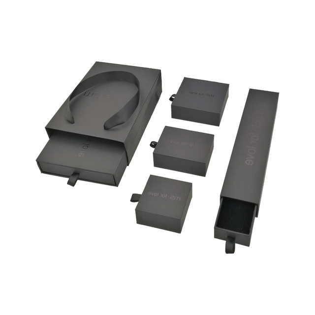 Venda quente de fábrica de embalagens de caixa de brinco preta de luxo personalizada