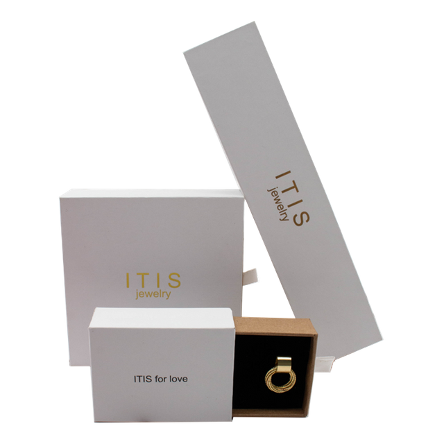 Embalagem de papel para caixa de presente de joias laranja no atacado