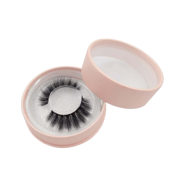 Embalagem de cílios circular de papel exclusiva e personalizada