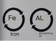 Logotipo de reciclagem de metal embalagem