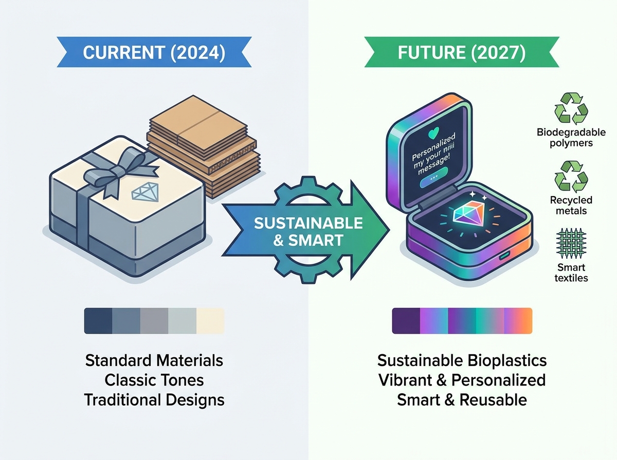 Tend&ecirc;ncias em embalagens de joias para 2027