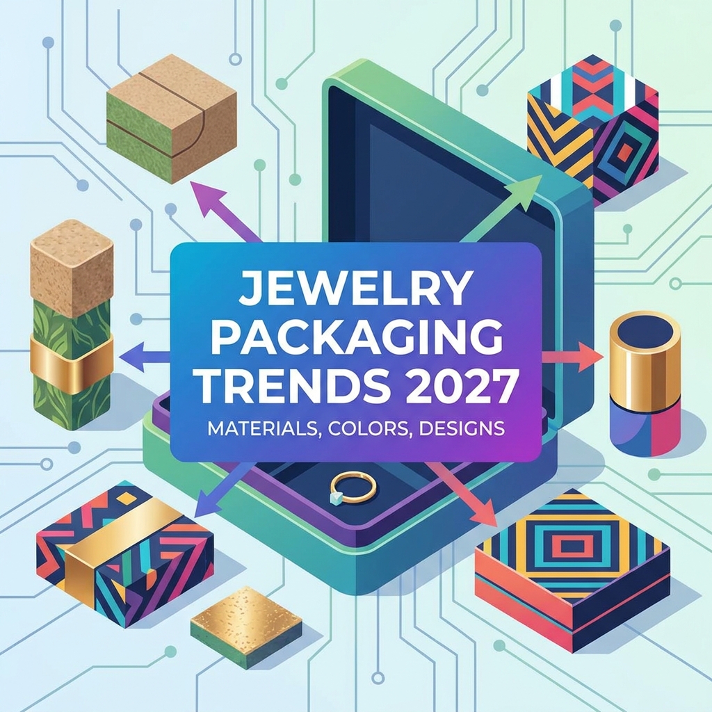 Tendências de embalagens de joias para 2027: materiais, cores e designs de caixas